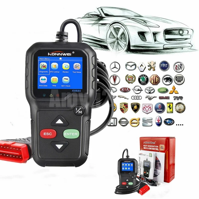 KW680 Diagnostic Scan Tool Car Code Reader CAN OBDII OBD2 EOBD Fault Scanner Automatic automatic scanner |