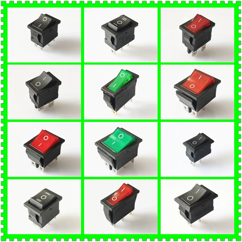 SPST KCD 3PIN 6PIN On/Off кулисный переключатель квадратной формы DC AC 16A/250V пластиковый для