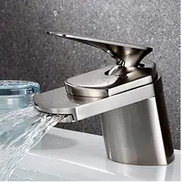 deck mounted bathroom waterfall faucet single handle brass Single hole hot and cold water basin mixer tap | Обустройство дома