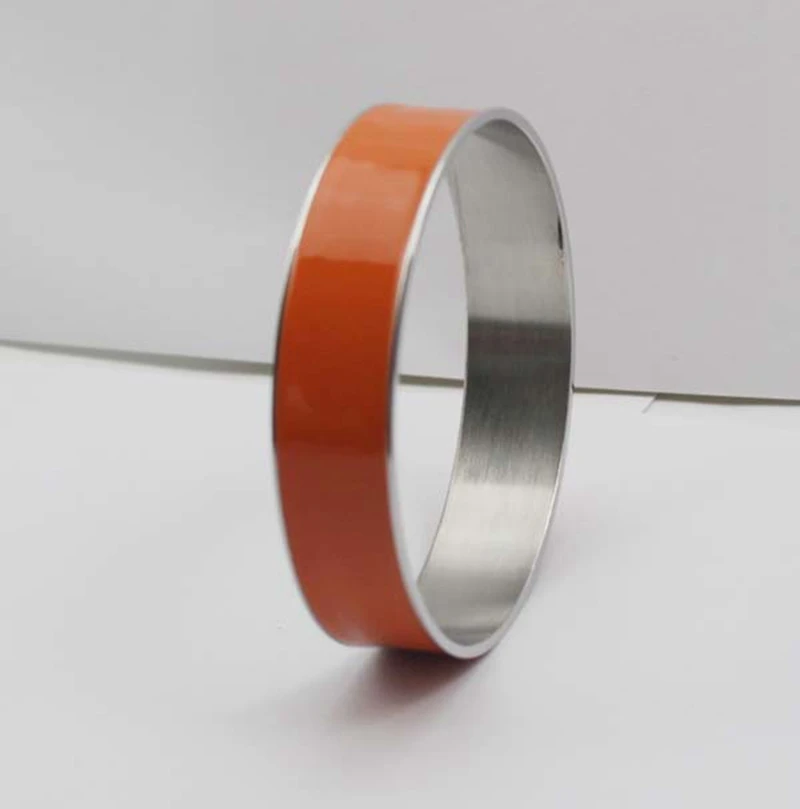 2016 Latest Fashion Orange Cuff Bracelet 316L Stainless Steel Enamal Bangle Simple Classical Jewelry | Украшения и аксессуары