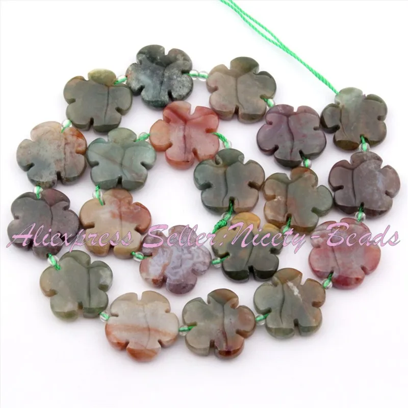 Indian Agate 20 мм Монета цветок родонит, флюорит, кристалл, агаты натуральные камни Натуральный камень Бусины бусинки бусы Strand 1" для Цепочки и бижутерия ожерелья изготовления ювелирных изделий - Цвет: Indian Agate
