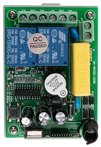 Черный AC 220V 2 CH Channel 2CH мини Беспроводной RF пульт дистанционного управления светильник 10A релейный выход радиоприемник Модуль+ передатчик - Цвет: Черный
