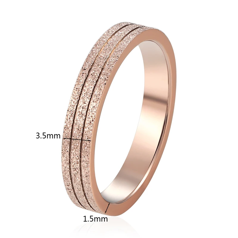Double Striped Titanium Steel Scrub Women's Ring - High-Quality Wedding Band Jewelry for Women - Perfect Gift image 6