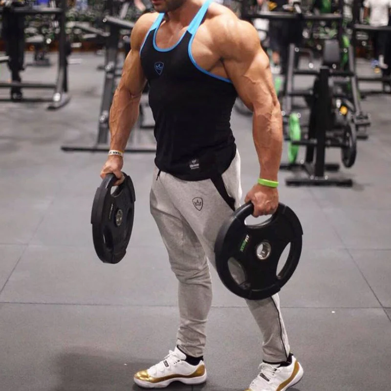 2018 новые мужские тренажерные залы брюки осенние повседневные обтягивающие