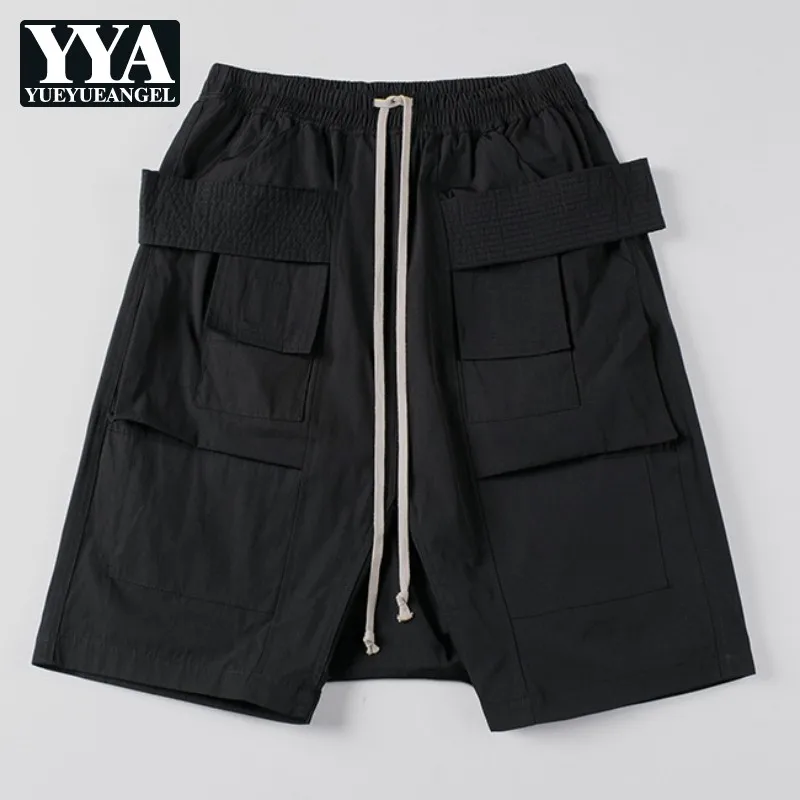 Шорты-карго мужские хлопковые до колен классические штаны-султанки с эластичным