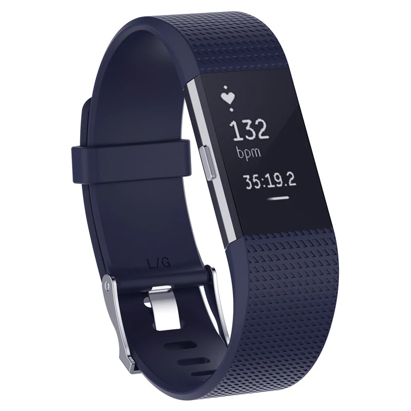Cyan Спортивные силиконовые петля для браслета FitBit Charge 2 ремешок для женщин мужчин Смарт часы браслет с металлической застежкой классические полосы для Charge2 - Цвет ремешка: Cyan