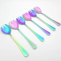 dessert spoon pasta fork colander stainless steel forks scoops serving spoons rainbow serving mixing scoops cutlery set 36pcs