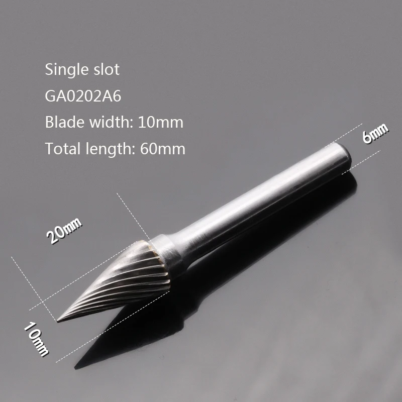 Single slot 10mm Вольфрамовая сталь Шлифовальная головка Карбид роторный расточные фрезы Металл шлифовальный станок M Тип конический наконечник одинарный паз - Цвет: Single slot 10mm