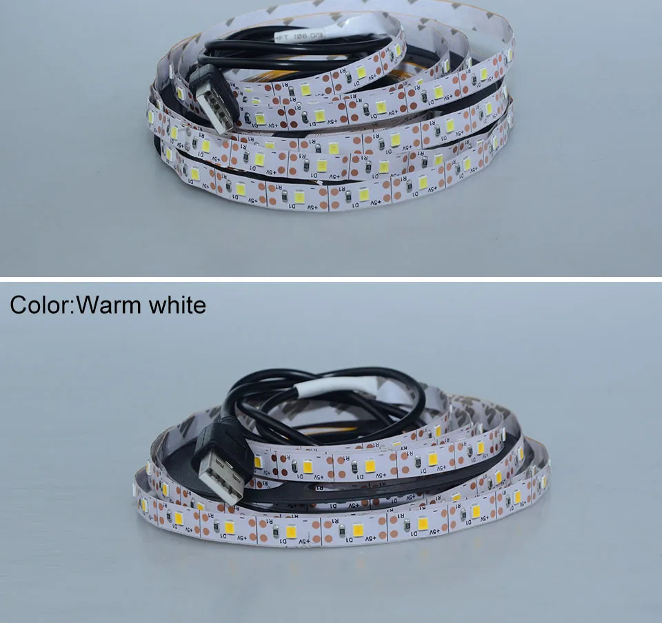 DC 5 В светодиодный светильник s 5050 2835 SMD USB RGB гибкий ленточный светильник 50 см 1 2 3 4 5 м ТВ фоновый светильник ing светодиодный клейкая лента лампа