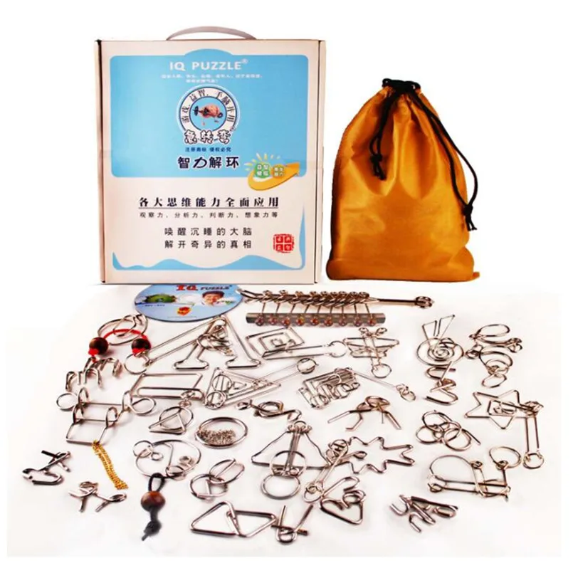 

IQ Test Toys Mind Game Brain Teaser Metal Wire Puzzles for Adults Kids Gifts,Classic IQ Metal Puzzle Educational Toys 30 Pcs/Set