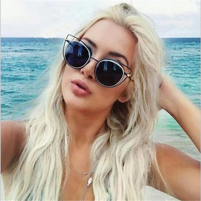 Очки солнцезащитные женские в стиле кошачий глаз 2017|retro sun glasses|brand glassesdesigner glasses |