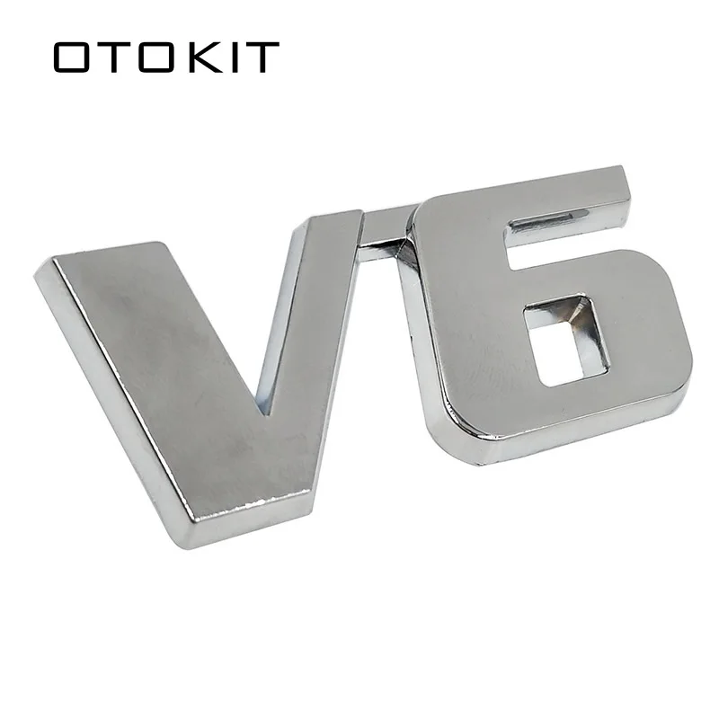 Хромированная металлическая 3D эмблема V6 наклейка на багажник Стайлинг