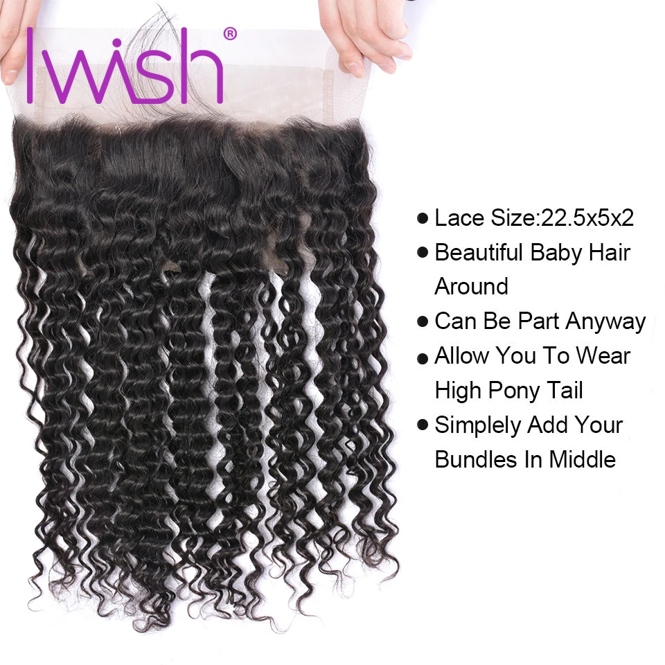 360 Кружева Фронтальные кудрявые предварительно выщипываемые с ребенком волосы