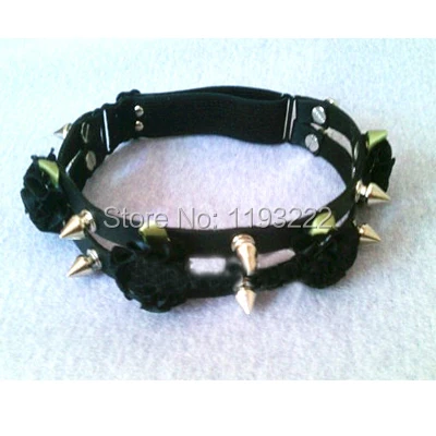 Пояс для чулок ручной работы с заклепками в готическом стиле|harness elastic|garter beltleather