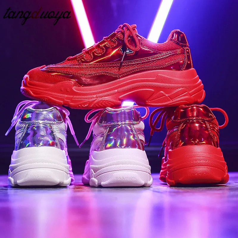 Женские кроссовки со шнуровкой спортивная обувь из дышащей сетки на платформе