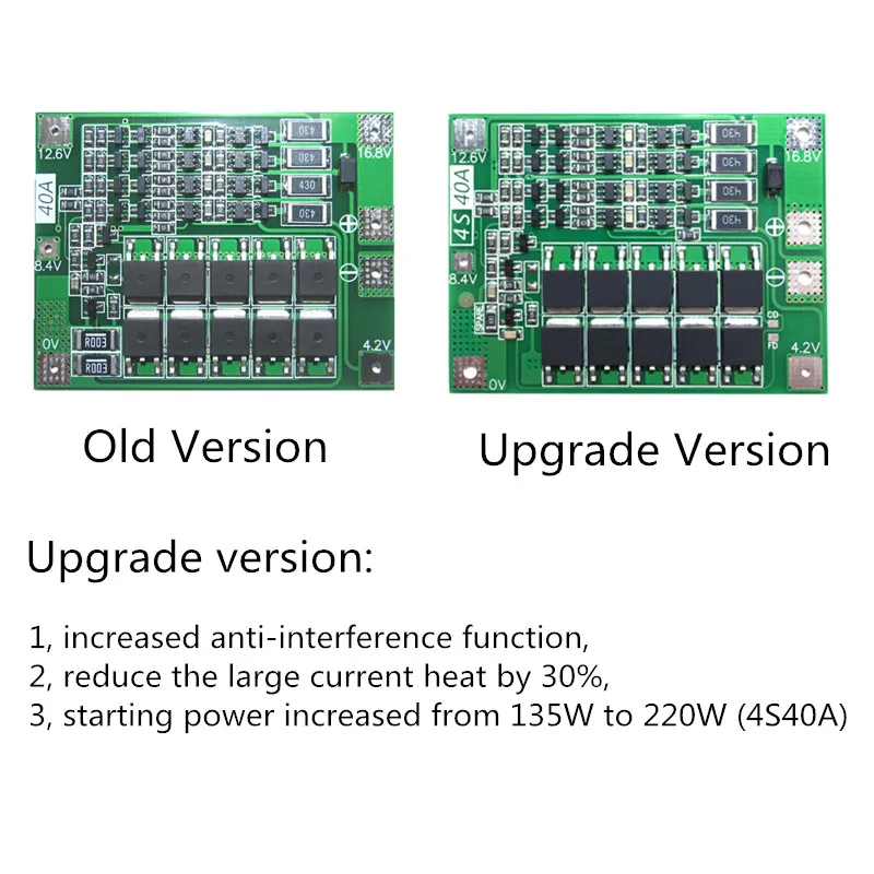 Баланс 18650 BMS 4S 40A литий-ионная батарея зарядное устройство PCB плата защиты BMS для бурильного двигателя 14,8 V 16,8 V Lipo