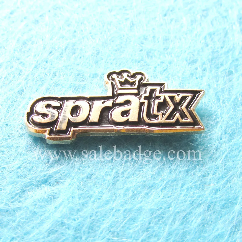 Металлические мягкие эмалевые золотые значки с черными буквами на заказ|badge