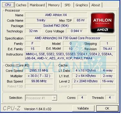 Процессор AMD Athlon X4 730x4 730x2,8 ГГц четырехъядерный процессор AD730XOKA44HJ Socket FM2