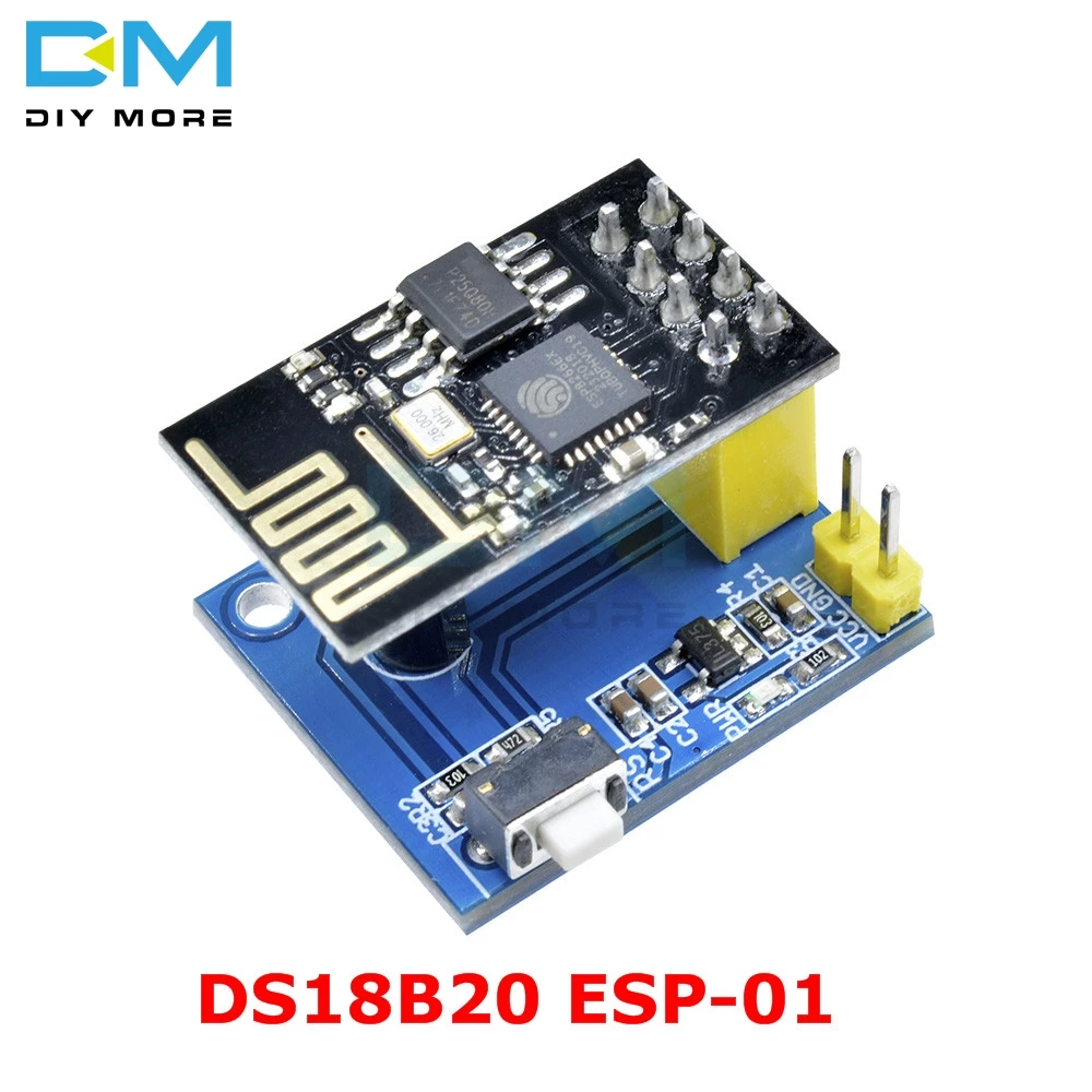 Цвет: желтый ESP-01/ESP-01S ESP8266 DS18B20 модуль датчика температуры NodeMCU плата адаптера для Arduino UNO R3 IOT Wifi комплект беспроводной платы - Цвет: Цвет: желтый