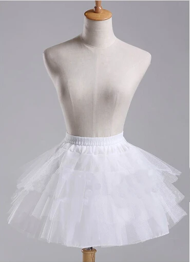 Трехслойный сетчатый Белый Черный трапециевидный цветочный подъюбник #2|petticoat