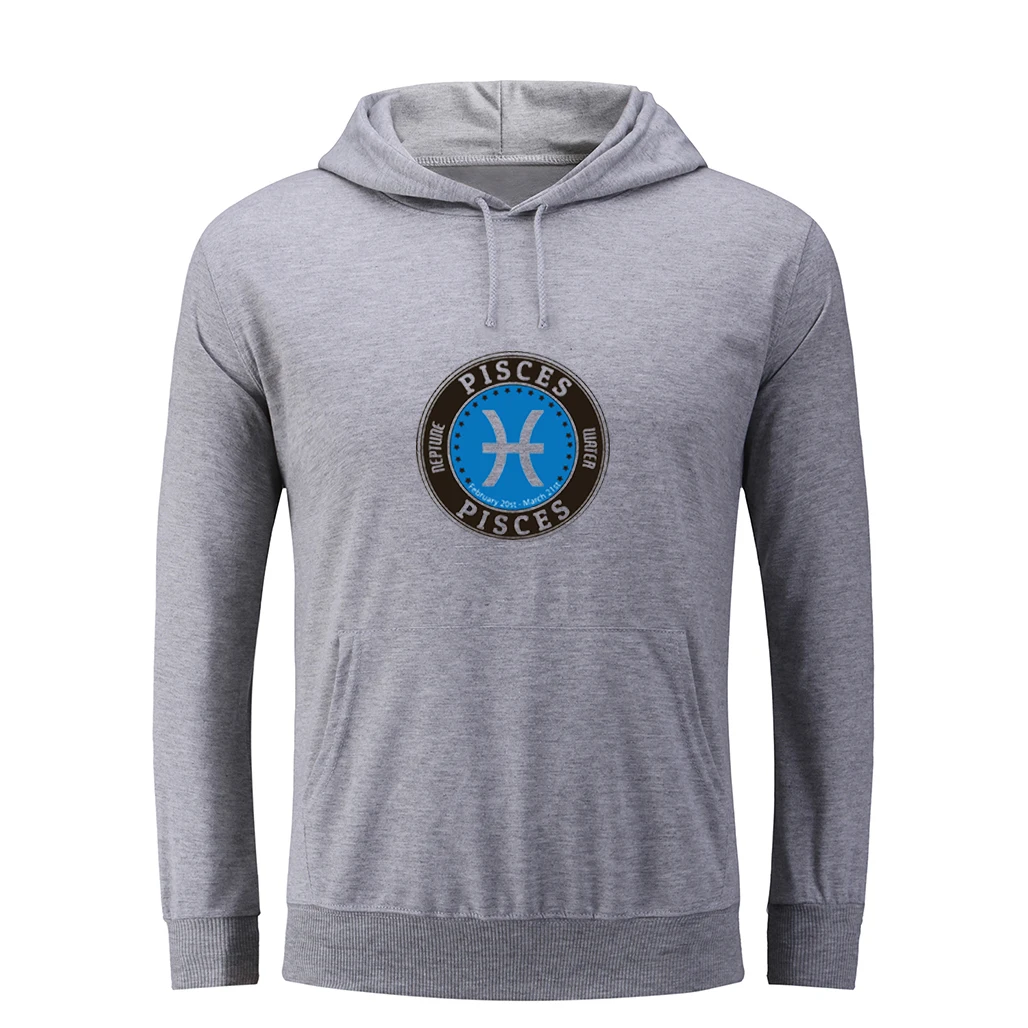 Дизайнерская толстовка унисекс с рисунком созвездия рыбы белый серый свитер