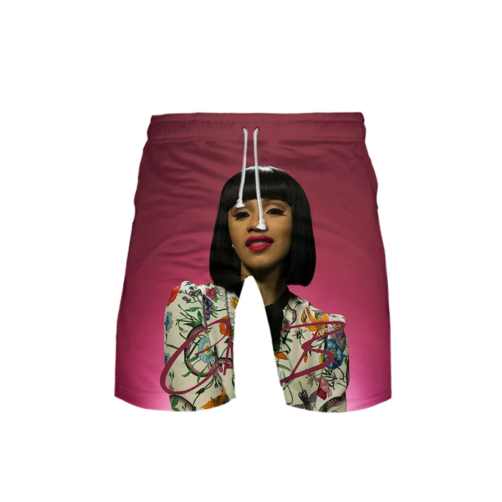 Крутые модные пляжные шорты в стиле хип хоп Cardi B с 3D принтом повседневные