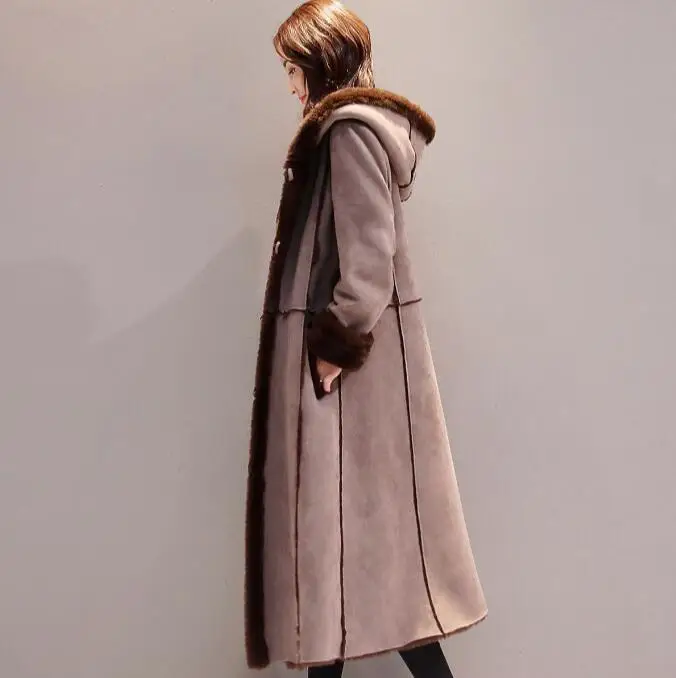 2020 зимнее женское искусственное пальто из овчины с капюшоном женские