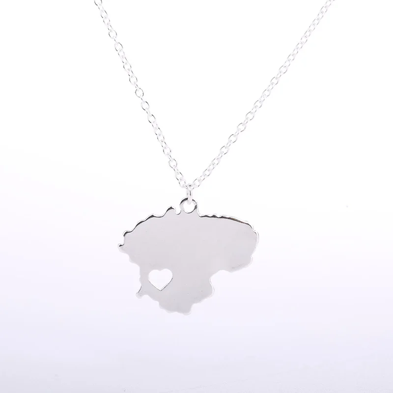 Маленькое ожерелье из Литвы подвеска в форме карты для путешествий ювелирные