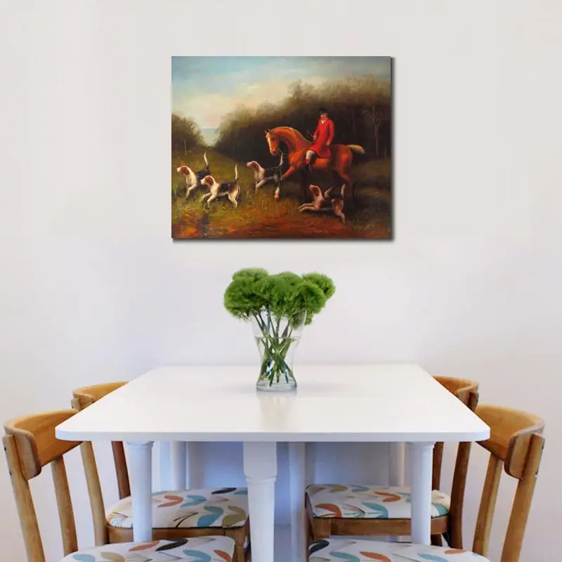 Пейзаж Искусство Heywood выносливые Масляные картины воспроизведение лисы Охота