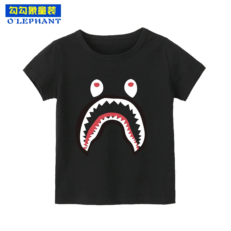 Футболки для мальчиков с принтом большой пасть чудовища коллекция 2019 года летние