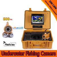 underwater fishing camera kit with 100meters depth dual lead bar 7inch color tft lcd monitor yellow hard plastics case