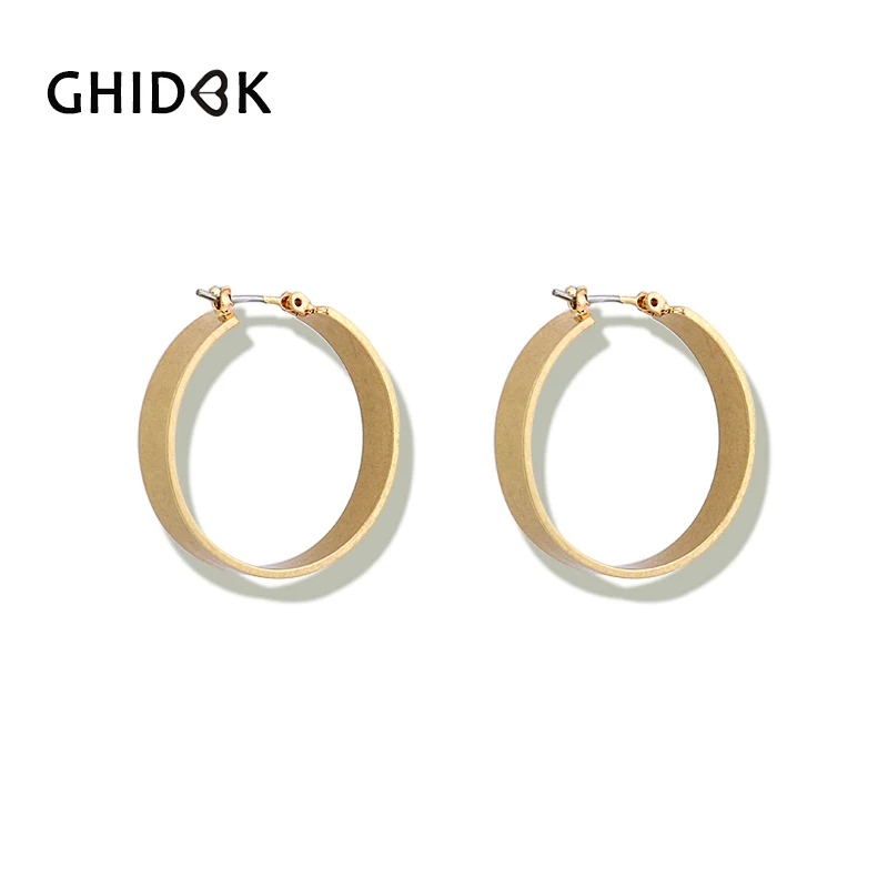 GHIDBK Минимальный Круглый Круг Серьги-кольца для женщин эффектные большие серьги Модные ювелирные изделия племенные толстые большие серьги-кольца
