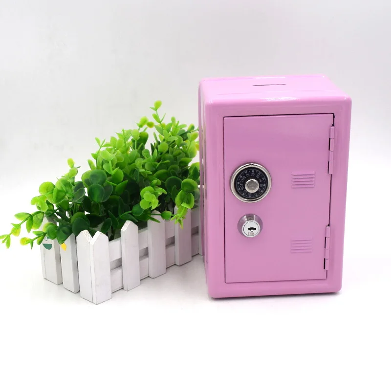 Металлический Мини чехол для кода сейф копилка денег с ключом креативное детское