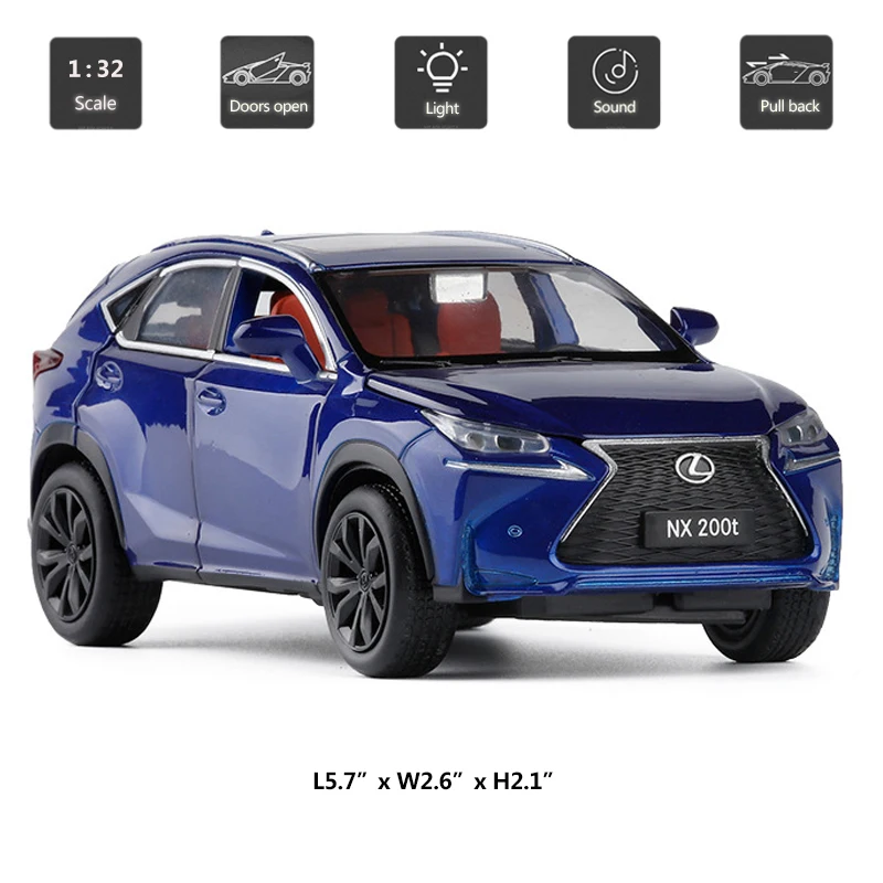 HOMMAT Simulation 1:32 Lexus NX 200T внедорожный внедорожник модель автомобилей Литые литые