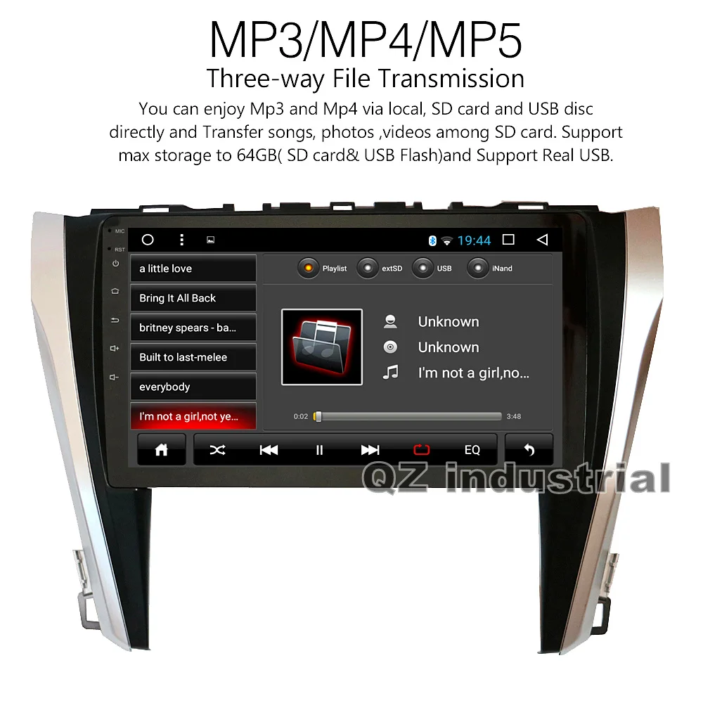 QZ industrial HD 10 2 &quot8core Android 8. 0 T8 автомобильный DVD плеер для Toyota Camry 55 2015 с Canbus 3G 4G WIFI GPS BT