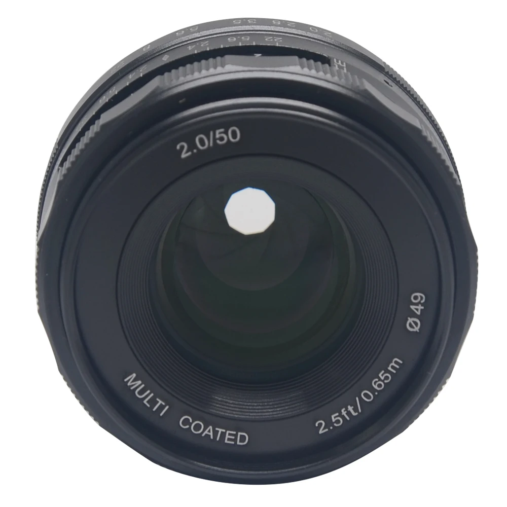 Объектив Venidice Meike MK N 50 2.0 мм f 2 0 с большой диафрагмой ручной фокус для Nikon 1