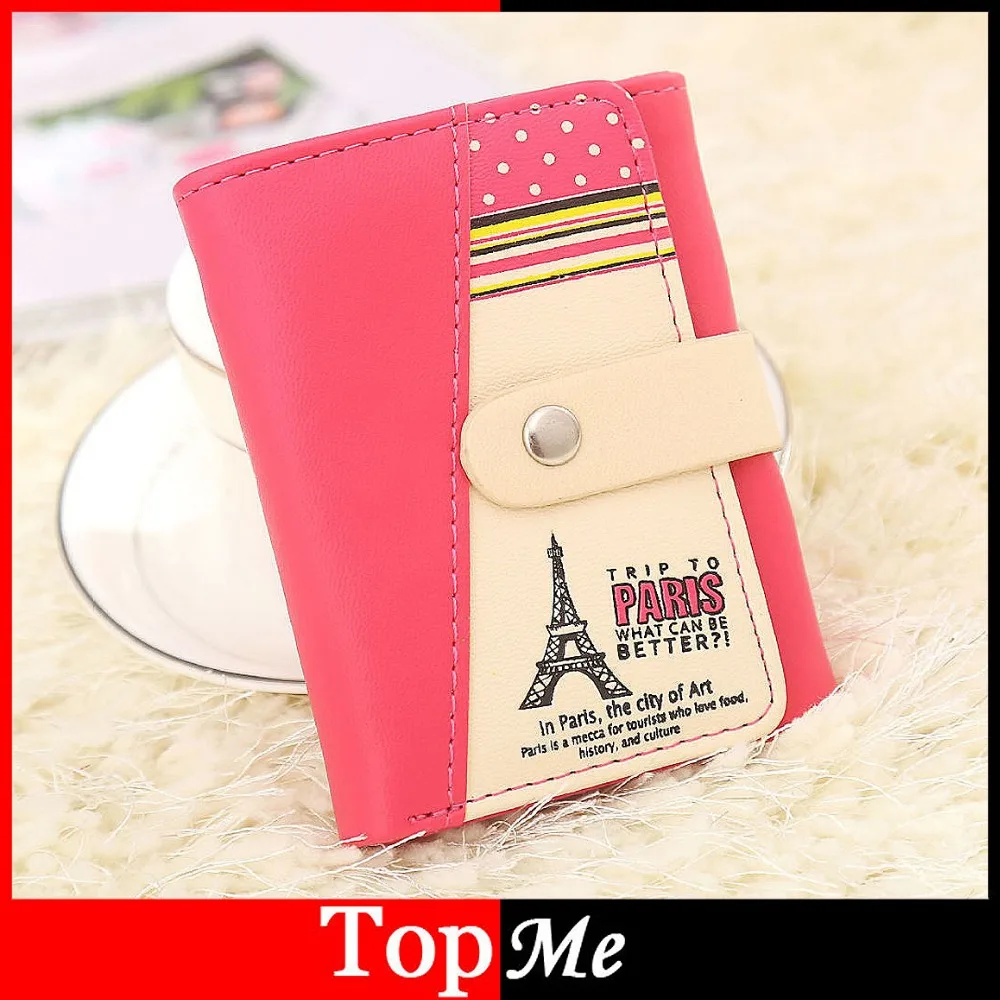 Для женщин кошелек с коротким рукавом на застежке для девушек кошельки карт