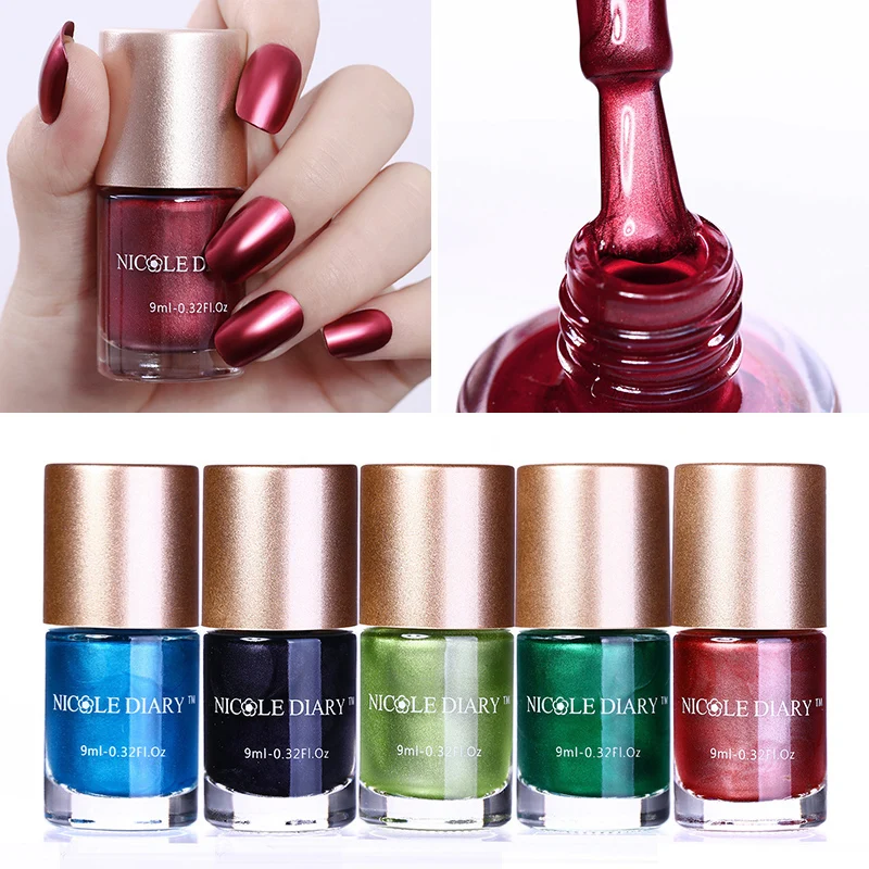 

NICOLE DIARY Metallic Chameleon Nail Polish Shell Stamping Polish Latex Liquid Tape Nail Art varnish Varnish
