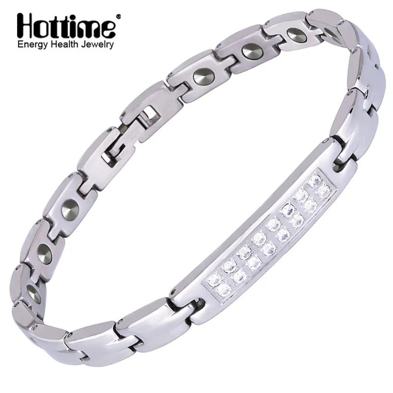 10197 Silver Hottime 99.9999% германия браслет против старения и укрепления иммунной Функция исцеления здоровья Для женщин Мода Нержавеющая сталь ювелирные изделия - Окраска металла: 10197 Silver