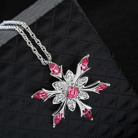 Новые ожерелья с подвеской в виде снежинки кристаллы Swarovski женское колье