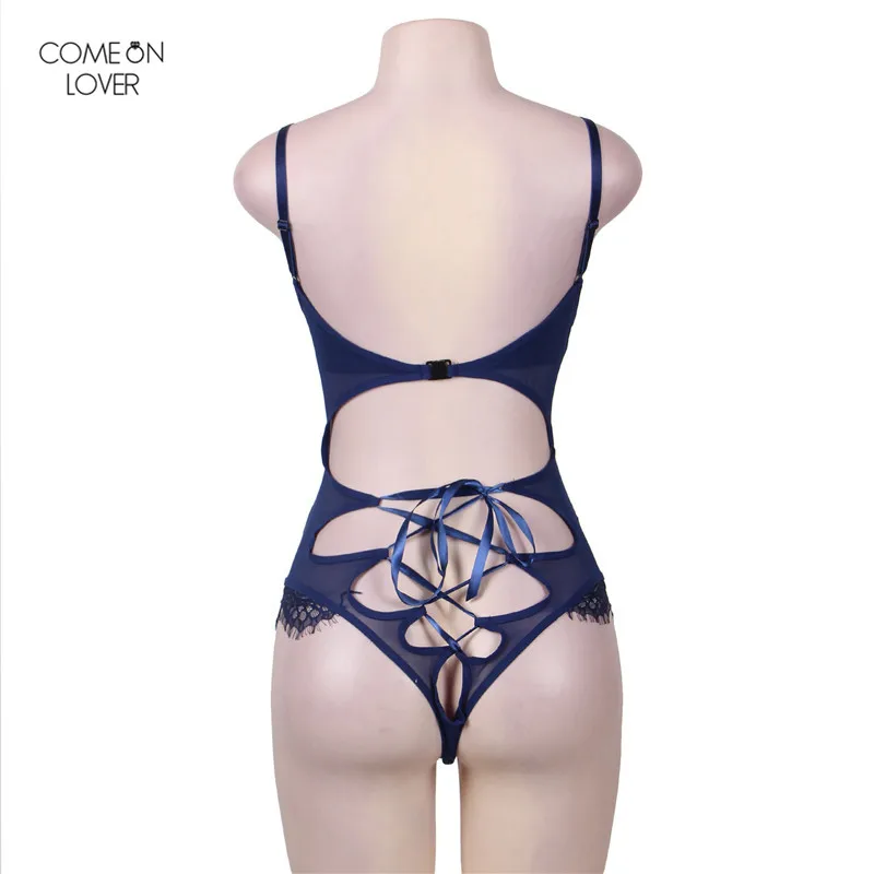 Comeonlover Sexy Bandage Mesh Jumpsuit Lace Bustier Body Mujer Backless Jumpsuits Rompers Sleeveless Plus Size Bodysuit RT80327 | Женская