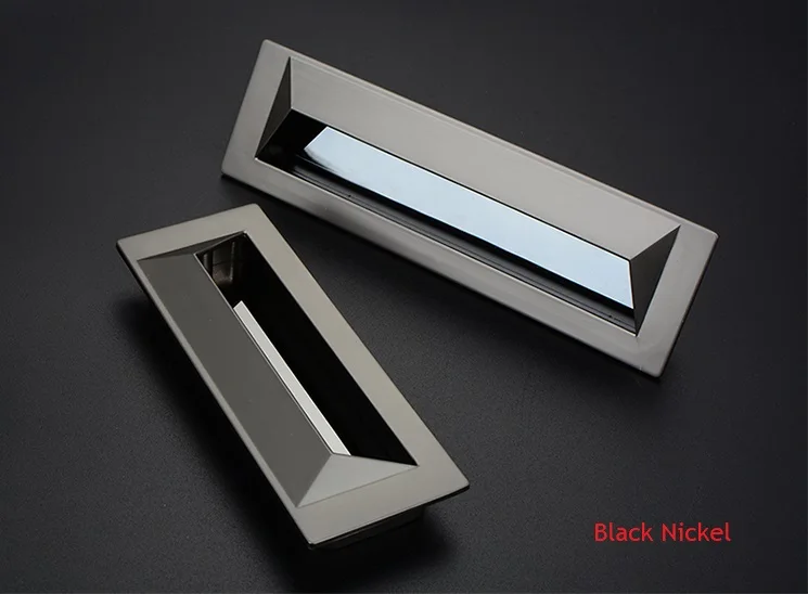 Black Nickel 2 шт./лот цинковый утопленный палец ручка Futniture шкаф щетка для раздвижных дверей золото никель матовый черный - Цвет: Black Nickel