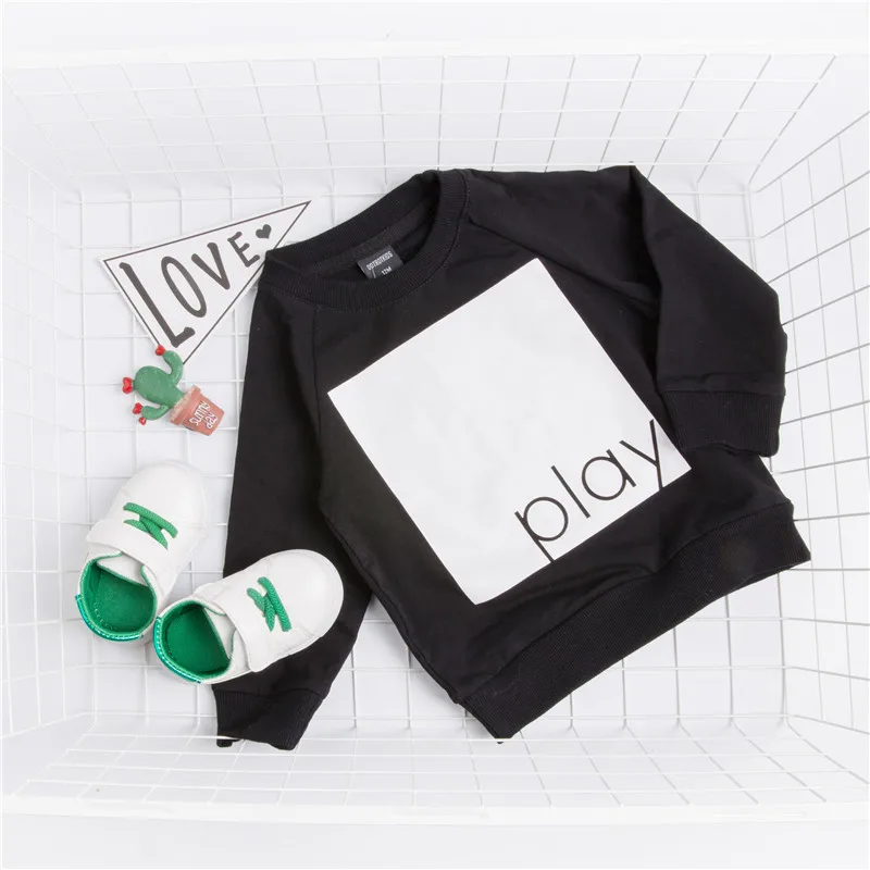 Boys Fashion Tops Toddler Sport Shirt Black/Gray European Style Boy Sweatshirt Children Long Sleeve Outwear Causal | Детская одежда и