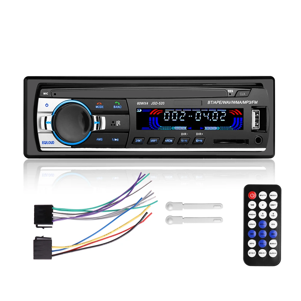 Автомагнитола Onever 60WX4 12 В Bluetooth стерео 1 Din FM Aux вход USB MP3 MMC WMA радио плеер|car radio mp3