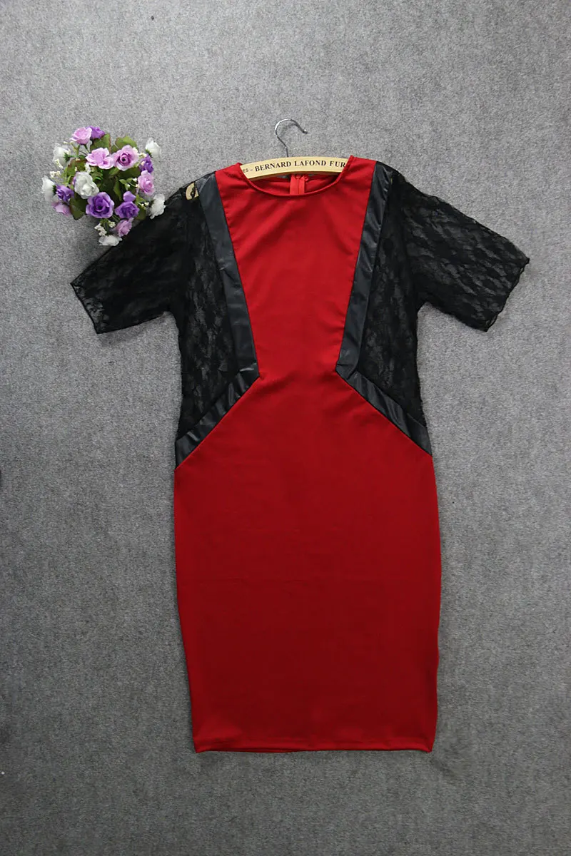 Женское вечернее платье из искусственной кожи кружевное большого размера в