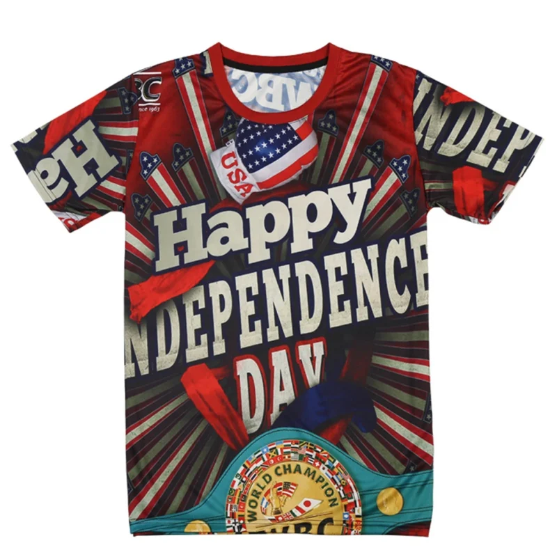 Американский праздничный стиль 3D принт спортивные футболки с коротким рукавом