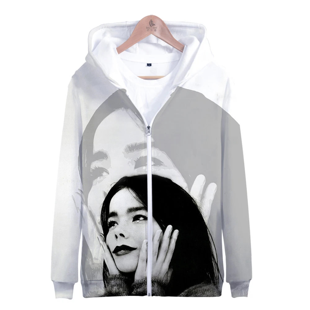 Мужская толстовка Bjork 3D на молнии с длинным рукавом | Женская одежда