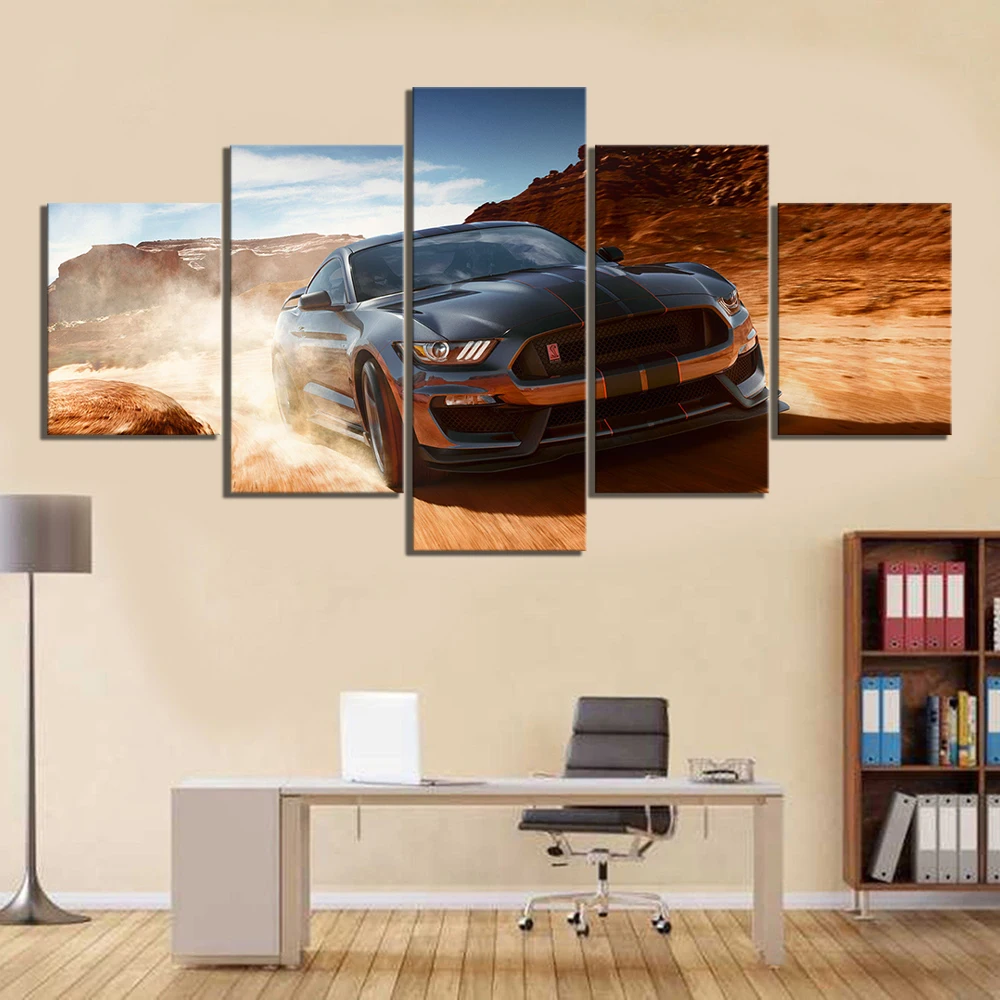 5 шт. HD Роскошные автомобильные фотографии Ford Mustang плакат с изображением