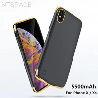 ntspace 5500mah ultra thin portable power bank pack battery charger case for iphone x xs battery case external backup power case