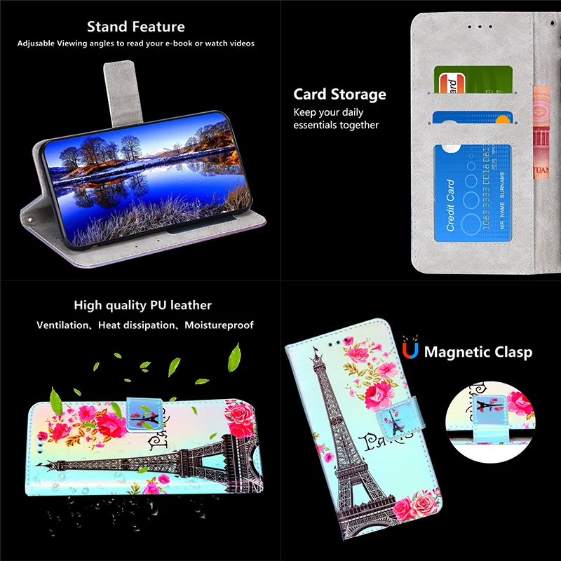 Honor 8 Lite чехол для Coque huawei P8 Lite чехол 3D синий светильник кожаный флип-чехол для телефона для huawei P9 Lite чехол